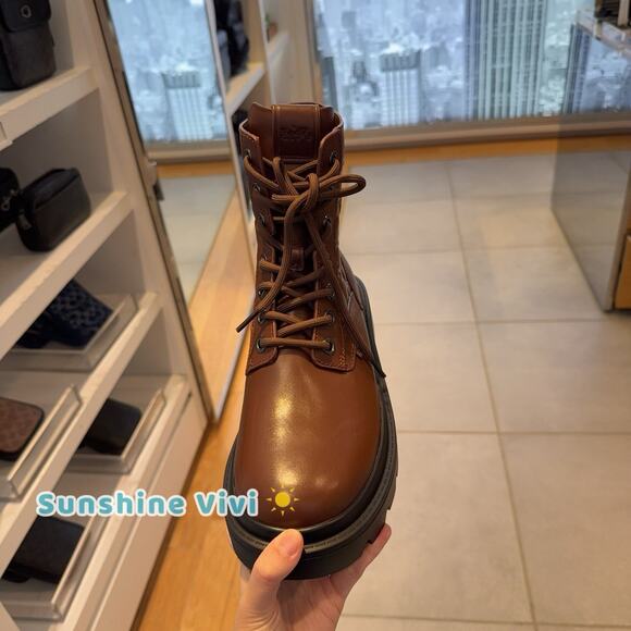 NWT Coach Men's Combat Boot In Signature Leather Vintage Brown CCW08 us 9 - Picture 2 of 10